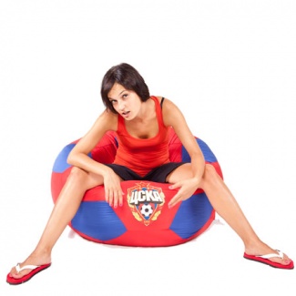 Кресло мешок Футбольный мяч с эмблемой ЦСКА  (ткань Oxford+ принт)