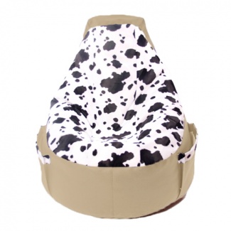 Кресло мешок Comfort Creme cow (экокожа + мех)